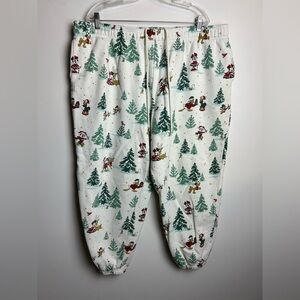 Disney Mickey Mouse Donald Duck Print Pants Women Plus 1X Fleece Pullover